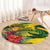 Personalized Jamaica Crocodile Round Carpet Tropical Flowers Grunge Flag - Wonder Print Shop