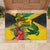 Personalized Jamaica Crocodile Rubber Doormat Tropical Flowers Grunge Flag - Wonder Print Shop
