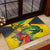 Personalized Jamaica Crocodile Rubber Doormat Tropical Flowers Grunge Flag - Wonder Print Shop