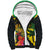 Personalized Jamaica Crocodile Sherpa Hoodie Tropical Flowers Grunge Flag - Wonder Print Shop