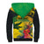Personalized Jamaica Crocodile Sherpa Hoodie Tropical Flowers Grunge Flag - Wonder Print Shop