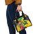 Personalized Jamaica Crocodile Shoulder Handbag Tropical Flowers Grunge Flag - Wonder Print Shop