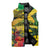 Personalized Jamaica Crocodile Sleeveless Puffer Jacket Tropical Flowers Grunge Flag - Wonder Print Shop
