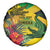 Personalized Jamaica Crocodile Spare Tire Cover Tropical Flowers Grunge Flag - Wonder Print Shop
