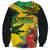 Personalized Jamaica Crocodile Sweatshirt Tropical Flowers Grunge Flag - Wonder Print Shop