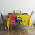 Personalized Jamaica Crocodile Tablecloth Tropical Flowers Grunge Flag - Wonder Print Shop