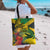 Personalized Jamaica Crocodile Tote Bag Tropical Flowers Grunge Flag - Wonder Print Shop