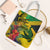 Personalized Jamaica Crocodile Tote Bag Tropical Flowers Grunge Flag - Wonder Print Shop