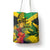 Personalized Jamaica Crocodile Tote Bag Tropical Flowers Grunge Flag - Wonder Print Shop