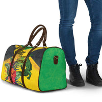 Personalized Jamaica Crocodile Travel Bag Tropical Flowers Grunge Flag - Wonder Print Shop