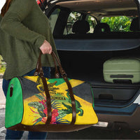Personalized Jamaica Crocodile Travel Bag Tropical Flowers Grunge Flag - Wonder Print Shop
