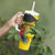 Personalized Jamaica Crocodile Tumbler With Handle Tropical Flowers Grunge Flag - Wonder Print Shop