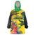 Personalized Jamaica Crocodile Wearable Blanket Hoodie Tropical Flowers Grunge Flag - Wonder Print Shop
