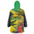 Personalized Jamaica Crocodile Wearable Blanket Hoodie Tropical Flowers Grunge Flag - Wonder Print Shop