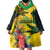 Personalized Jamaica Crocodile Wearable Blanket Hoodie Tropical Flowers Grunge Flag - Wonder Print Shop