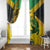 Personalized Jamaica Crocodile Window Curtain Tropical Flowers Grunge Flag - Wonder Print Shop