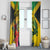 Personalized Jamaica Crocodile Window Curtain Tropical Flowers Grunge Flag - Wonder Print Shop