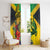 Personalized Jamaica Crocodile Window Curtain Tropical Flowers Grunge Flag - Wonder Print Shop