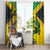Personalized Jamaica Crocodile Window Curtain Tropical Flowers Grunge Flag - Wonder Print Shop