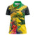 Personalized Jamaica Crocodile Women Polo Shirt Tropical Flowers Grunge Flag - Wonder Print Shop