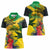 Personalized Jamaica Crocodile Women Polo Shirt Tropical Flowers Grunge Flag - Wonder Print Shop