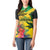 Personalized Jamaica Crocodile Women Polo Shirt Tropical Flowers Grunge Flag - Wonder Print Shop