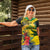 Personalized Jamaica Crocodile Women Polo Shirt Tropical Flowers Grunge Flag - Wonder Print Shop