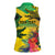 Personalized Jamaica Crocodile Women Sleeveless Polo Shirt Tropical Flowers Grunge Flag - Wonder Print Shop