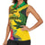 Personalized Jamaica Crocodile Women Sleeveless Polo Shirt Tropical Flowers Grunge Flag - Wonder Print Shop