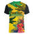 Personalized Jamaica Crocodile Women V-Neck T-Shirt Tropical Flowers Grunge Flag - Wonder Print Shop