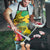 Personalized Jamaica Crocodile Hummingbird Apron Tropical Flowers Grunge Flag - Wonder Print Shop