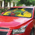 Personalized Jamaica Crocodile Hummingbird Auto Sun Shade Tropical Flowers Grunge Flag - Wonder Print Shop