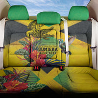 Personalized Jamaica Crocodile Hummingbird Back Car Seat Cover Tropical Flowers Grunge Flag - Wonder Print Shop