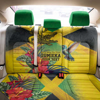 Personalized Jamaica Crocodile Hummingbird Back Car Seat Cover Tropical Flowers Grunge Flag - Wonder Print Shop