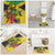 Personalized Jamaica Crocodile Hummingbird Bathroom Set Tropical Flowers Grunge Flag - Wonder Print Shop