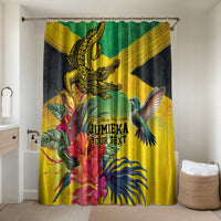 Personalized Jamaica Crocodile Hummingbird Bathroom Set Tropical Flowers Grunge Flag - Wonder Print Shop