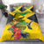Personalized Jamaica Crocodile Hummingbird Bedding Set Tropical Flowers Grunge Flag - Wonder Print Shop