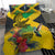 Personalized Jamaica Crocodile Hummingbird Bedding Set Tropical Flowers Grunge Flag - Wonder Print Shop