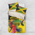 Personalized Jamaica Crocodile Hummingbird Bedding Set Tropical Flowers Grunge Flag - Wonder Print Shop