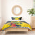 Personalized Jamaica Crocodile Hummingbird Bedding Set Tropical Flowers Grunge Flag - Wonder Print Shop