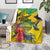 Personalized Jamaica Crocodile Hummingbird Blanket Tropical Flowers Grunge Flag - Wonder Print Shop