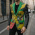 Personalized Jamaica Crocodile Hummingbird Blazer Tropical Flowers Grunge Flag - Wonder Print Shop
