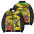 Personalized Jamaica Crocodile Hummingbird Bomber Puffer Jacket Tropical Flowers Grunge Flag - Wonder Print Shop