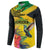 Personalized Jamaica Crocodile Hummingbird Button Sweatshirt Tropical Flowers Grunge Flag - Wonder Print Shop