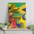 Personalized Jamaica Crocodile Hummingbird Canvas Wall Art Tropical Flowers Grunge Flag - Wonder Print Shop