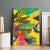 Personalized Jamaica Crocodile Hummingbird Canvas Wall Art Tropical Flowers Grunge Flag - Wonder Print Shop