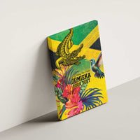 Personalized Jamaica Crocodile Hummingbird Canvas Wall Art Tropical Flowers Grunge Flag - Wonder Print Shop
