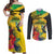 Personalized Jamaica Crocodile Hummingbird Couples Matching Off Shoulder Maxi Dress and Long Sleeve Button Shirt Tropical Flowers Grunge Flag - Wonder Print Shop