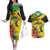 Personalized Jamaica Crocodile Hummingbird Couples Matching Off The Shoulder Long Sleeve Dress and Hawaiian Shirt Tropical Flowers Grunge Flag - Wonder Print Shop
