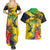 Personalized Jamaica Crocodile Hummingbird Couples Matching Summer Maxi Dress and Hawaiian Shirt Tropical Flowers Grunge Flag - Wonder Print Shop